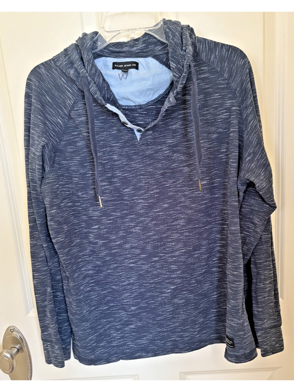 Silver Jeans Blue Henley Hoodie Size Large
